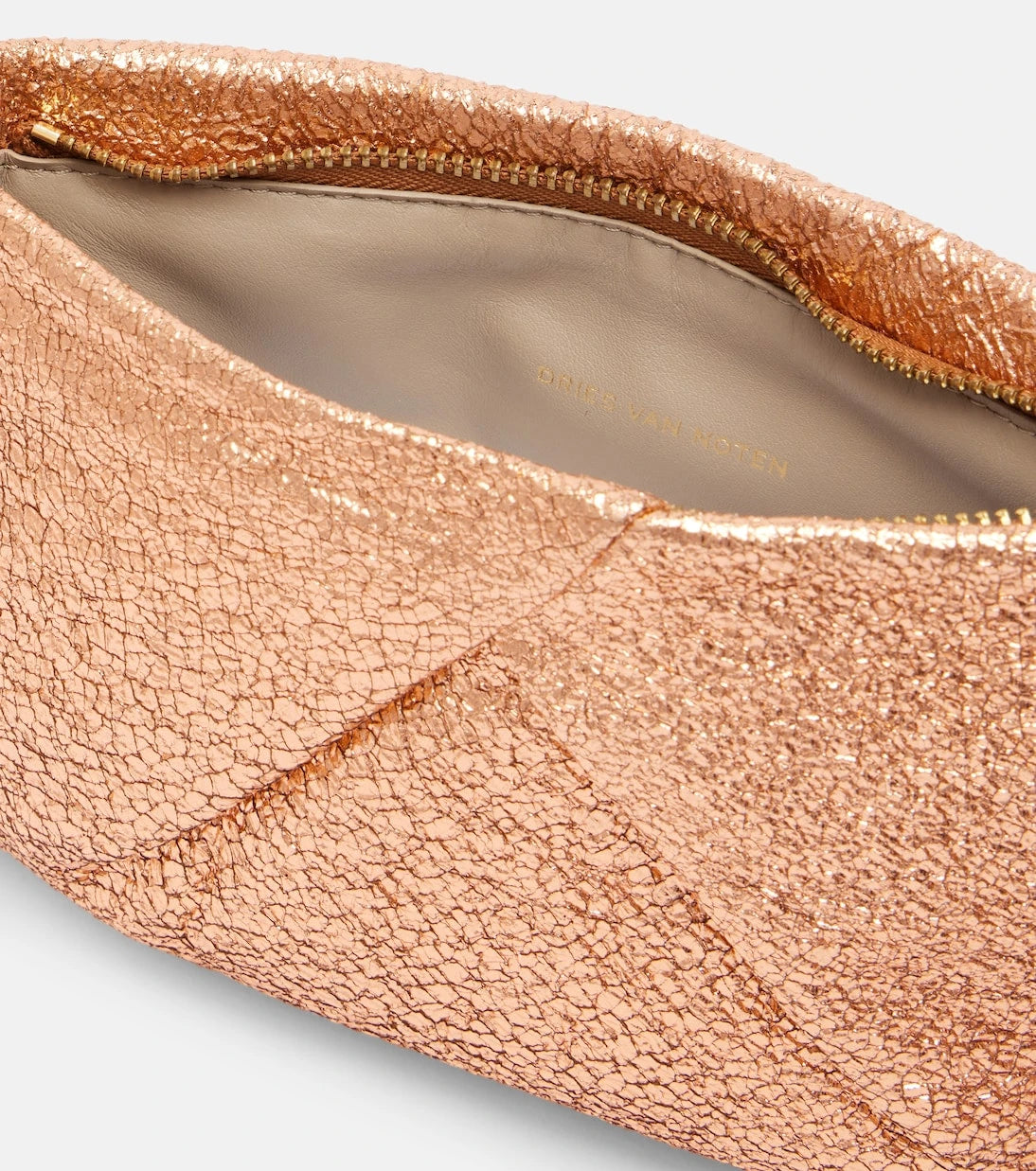 Dries Van Noten - Metallic leather clutch