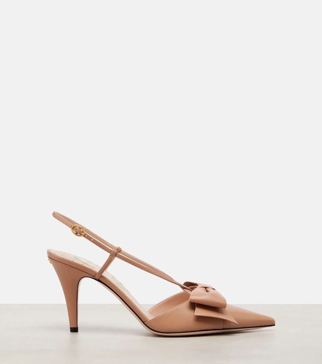 Valentino Garavani - Bowow 85 leather slingback pumps