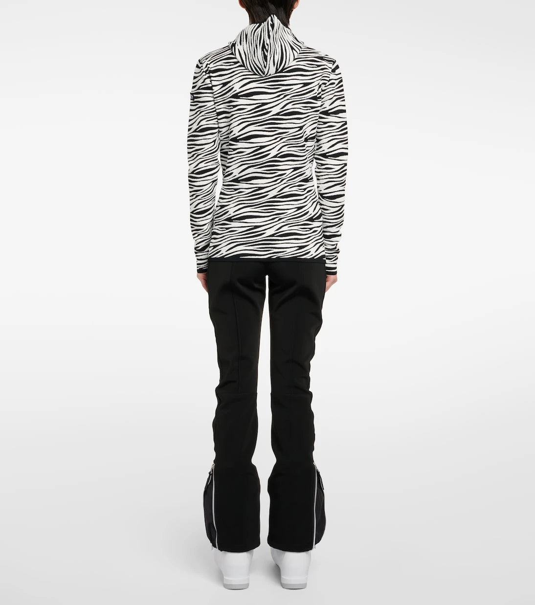 Jet Set - Zoey zebra-print jacquard hoodie