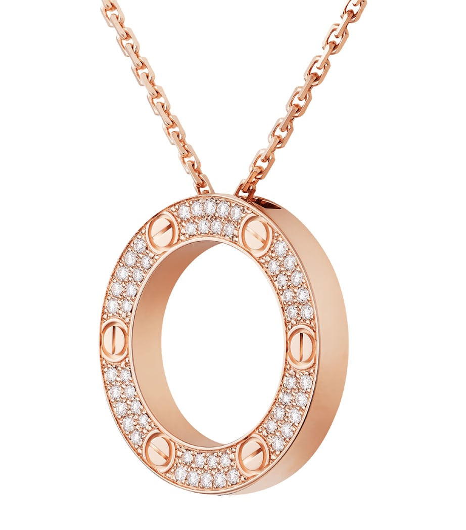 Rose Gold and Diamond LOVE Necklace