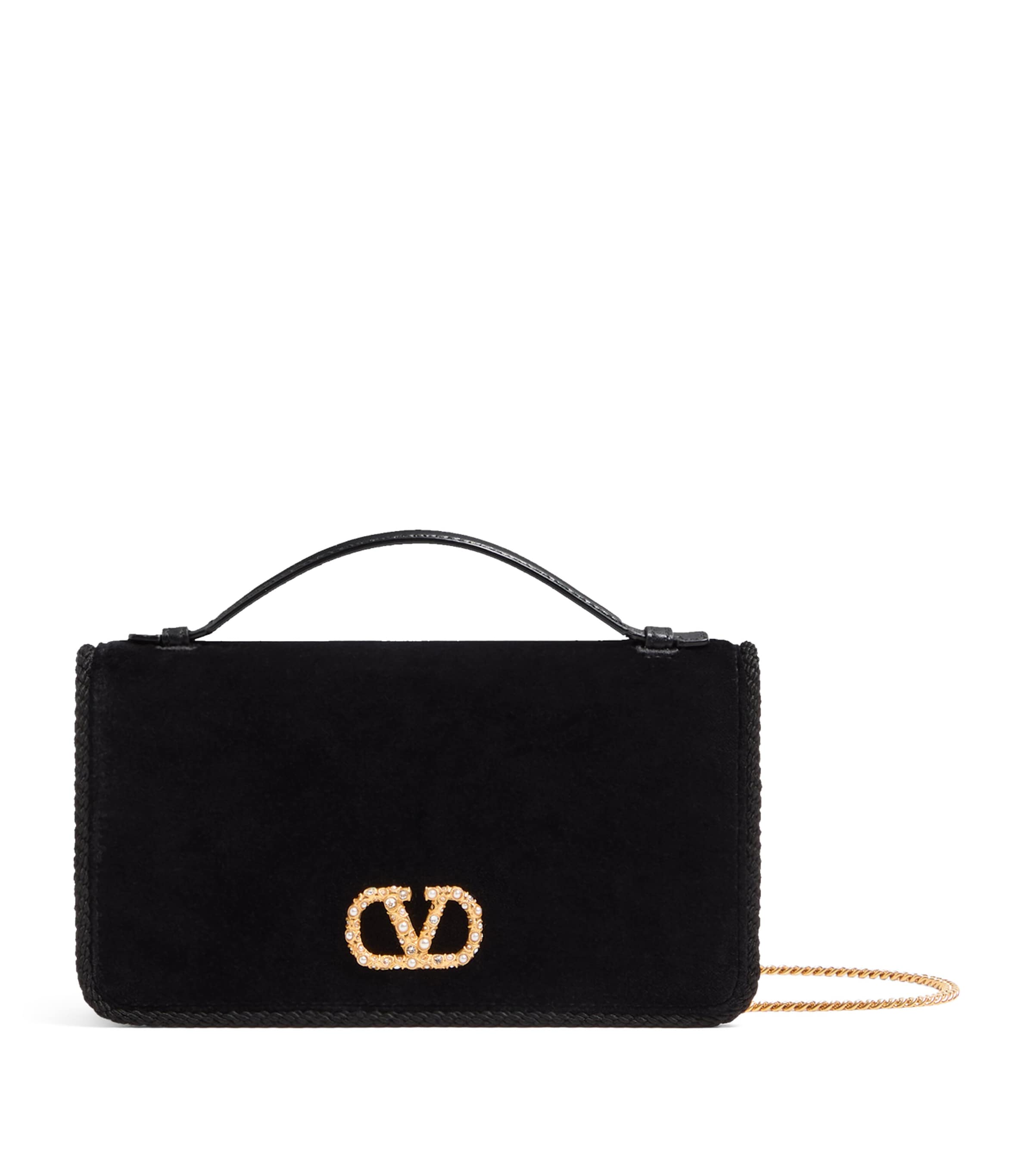 Valentino Garavani Black VLogo Signature Wallet with Strap