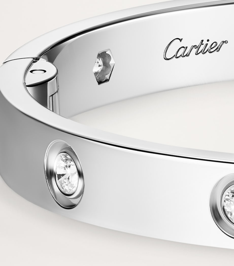 White Gold and Diamond LOVE Bangle