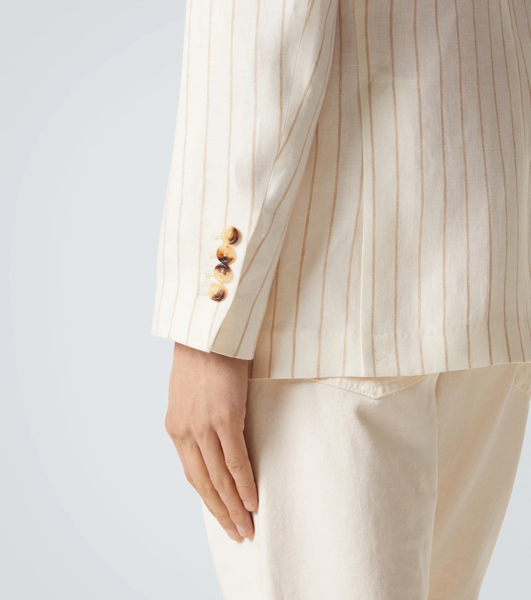 Brunello Cucinelli - Chalk stripe linen twill blazer