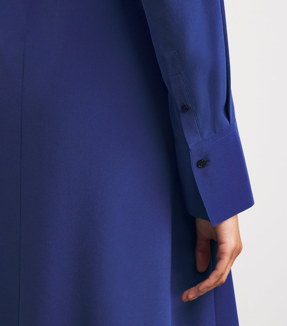 Blue Silk V-Neck Siam Mini Dress