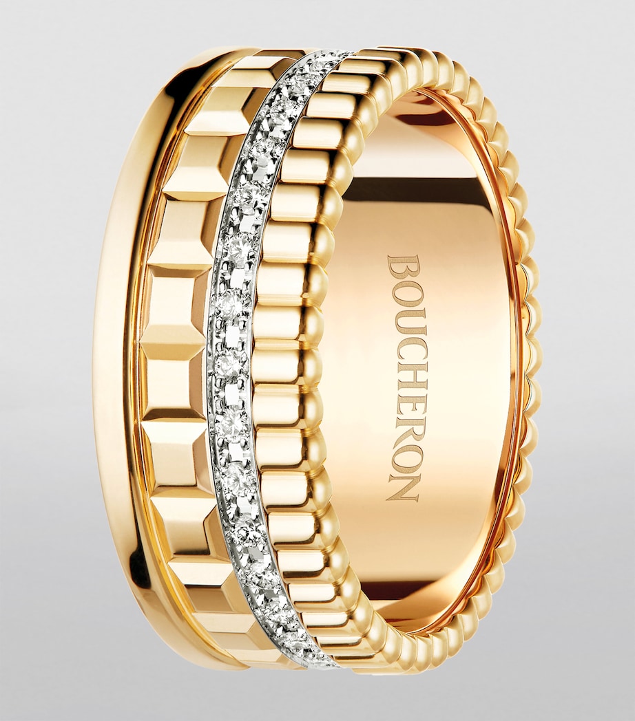 Small Yellow Gold and Diamond Quatre Radiant Ring