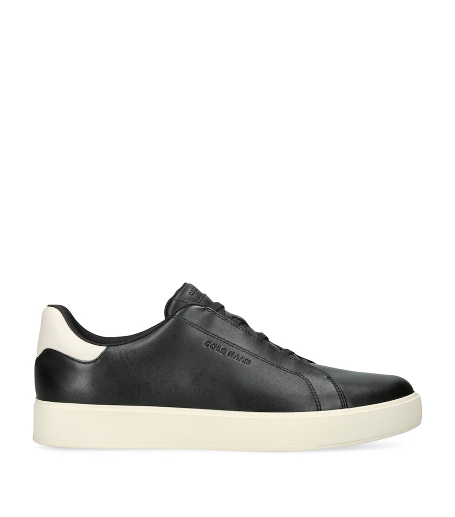 Leather GrandPrø Luxe Slip-On Sneakers BLK/WHITE