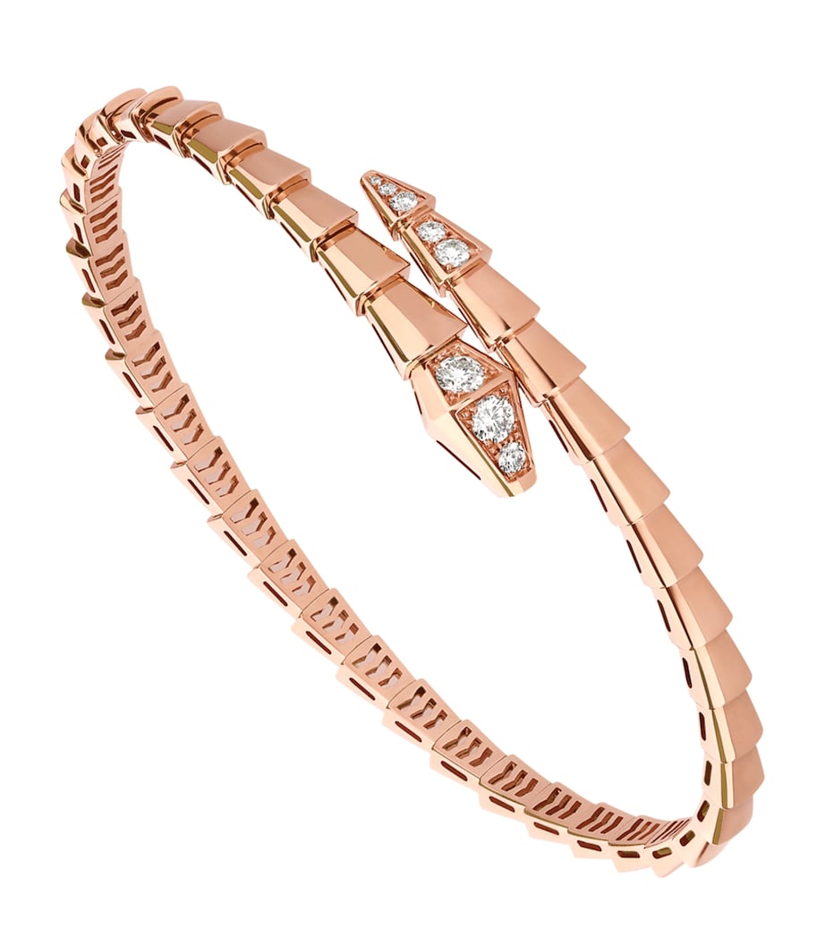 Medium Rose Gold and Diamond Serpenti Viper Bracelet
