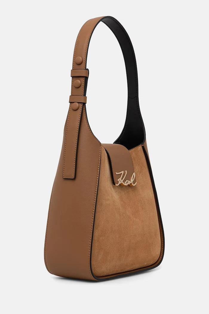 Karl Lagerfeld süet kadın hobo çanta K/SIGNATURE