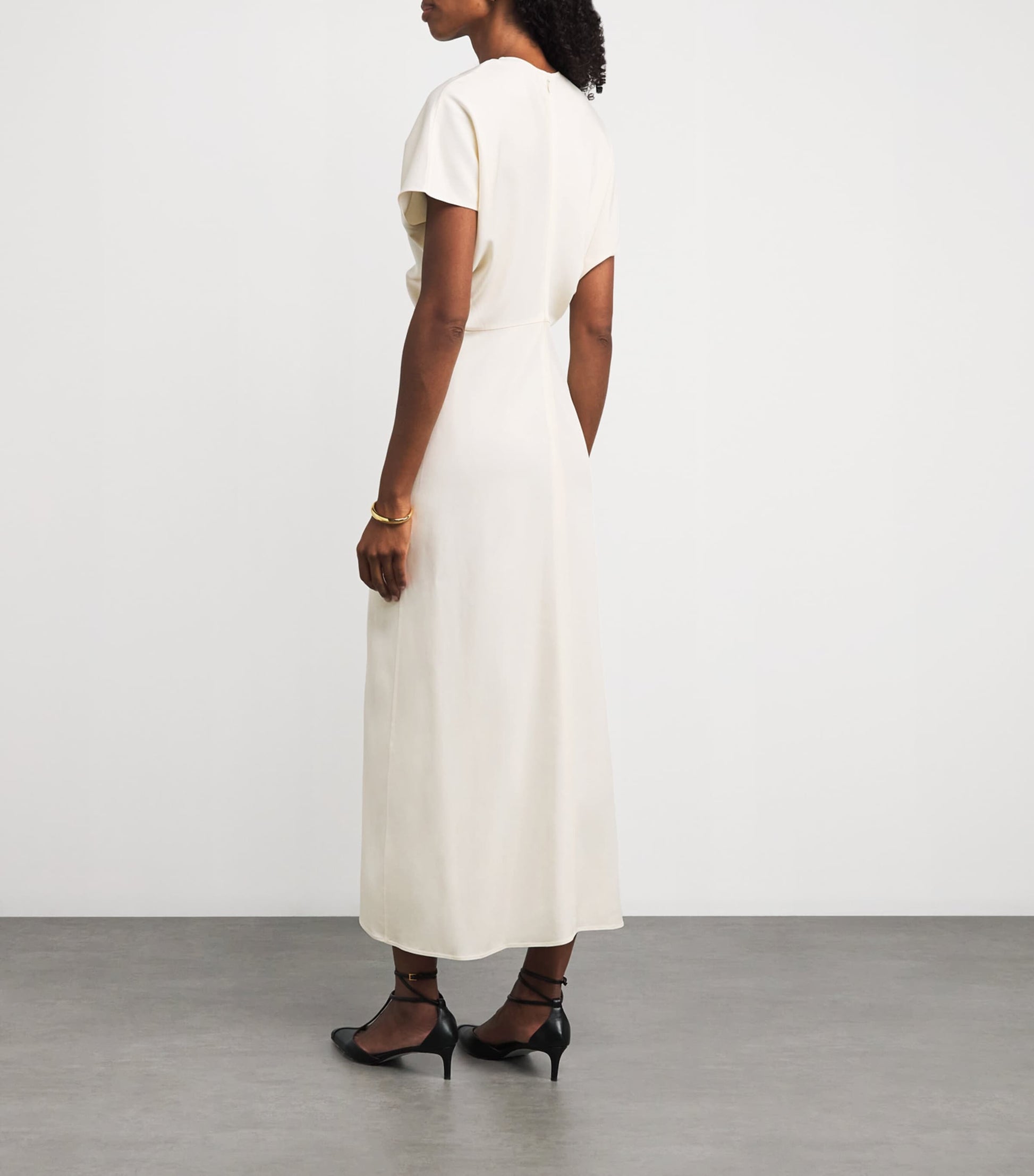 Ivory Satin Zadig Midi Dress