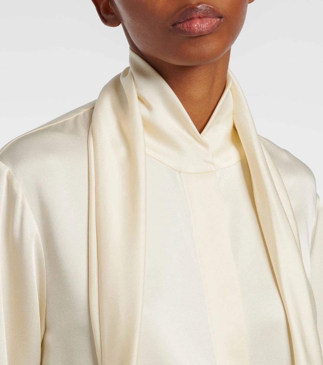 Jil Sander - Scarf-detail satin shirt