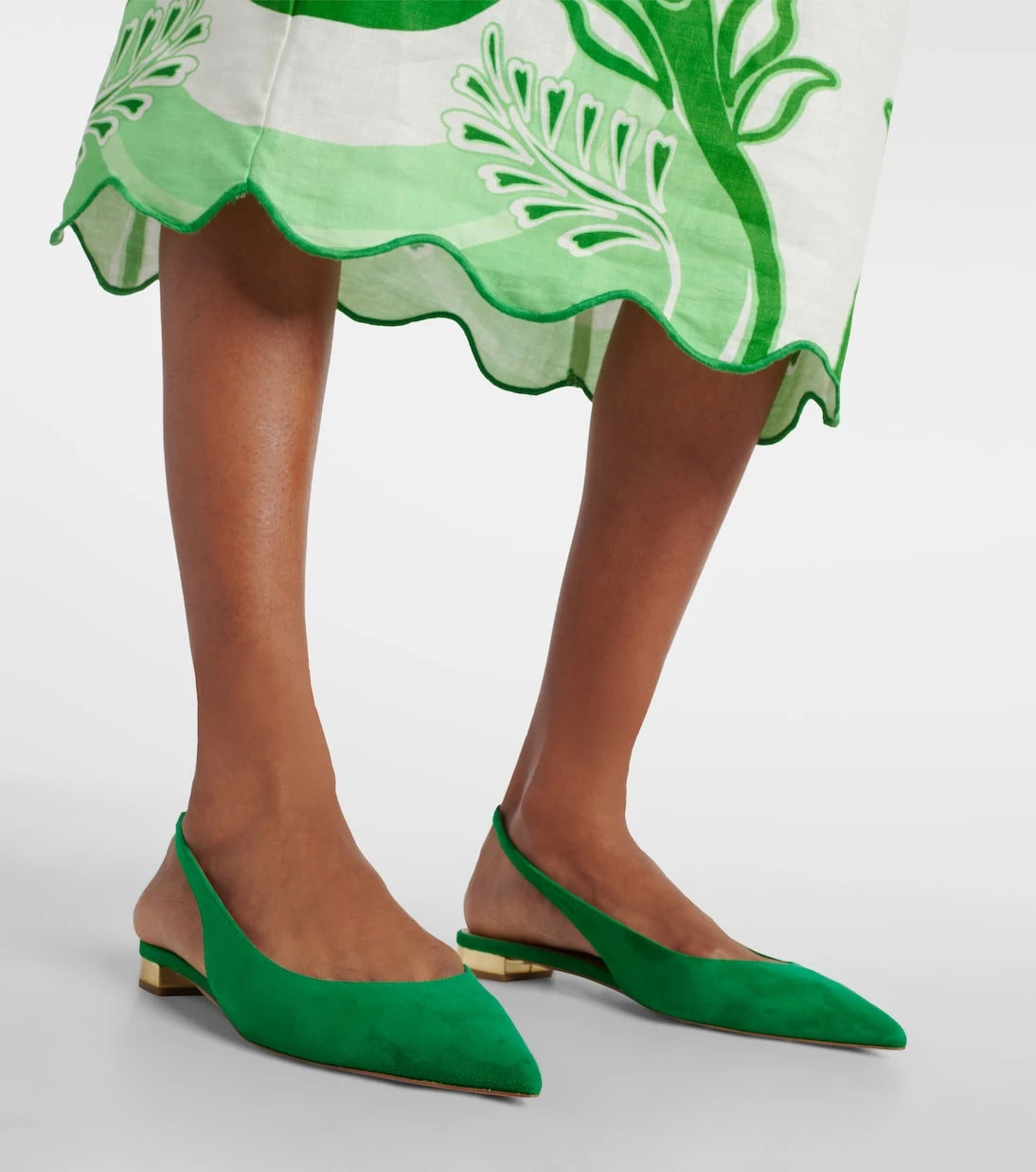 Aquazzura - Purist suede slingback flats