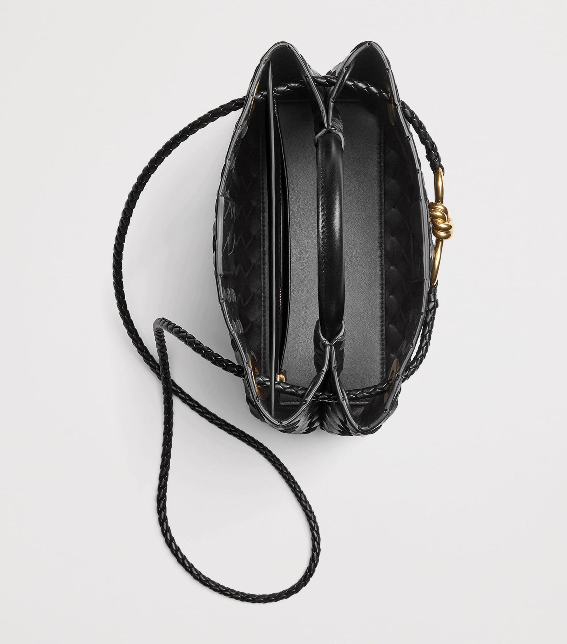 Small Leather Andiamo Top-Handle Bag BLACK-M BRASS-BLACK