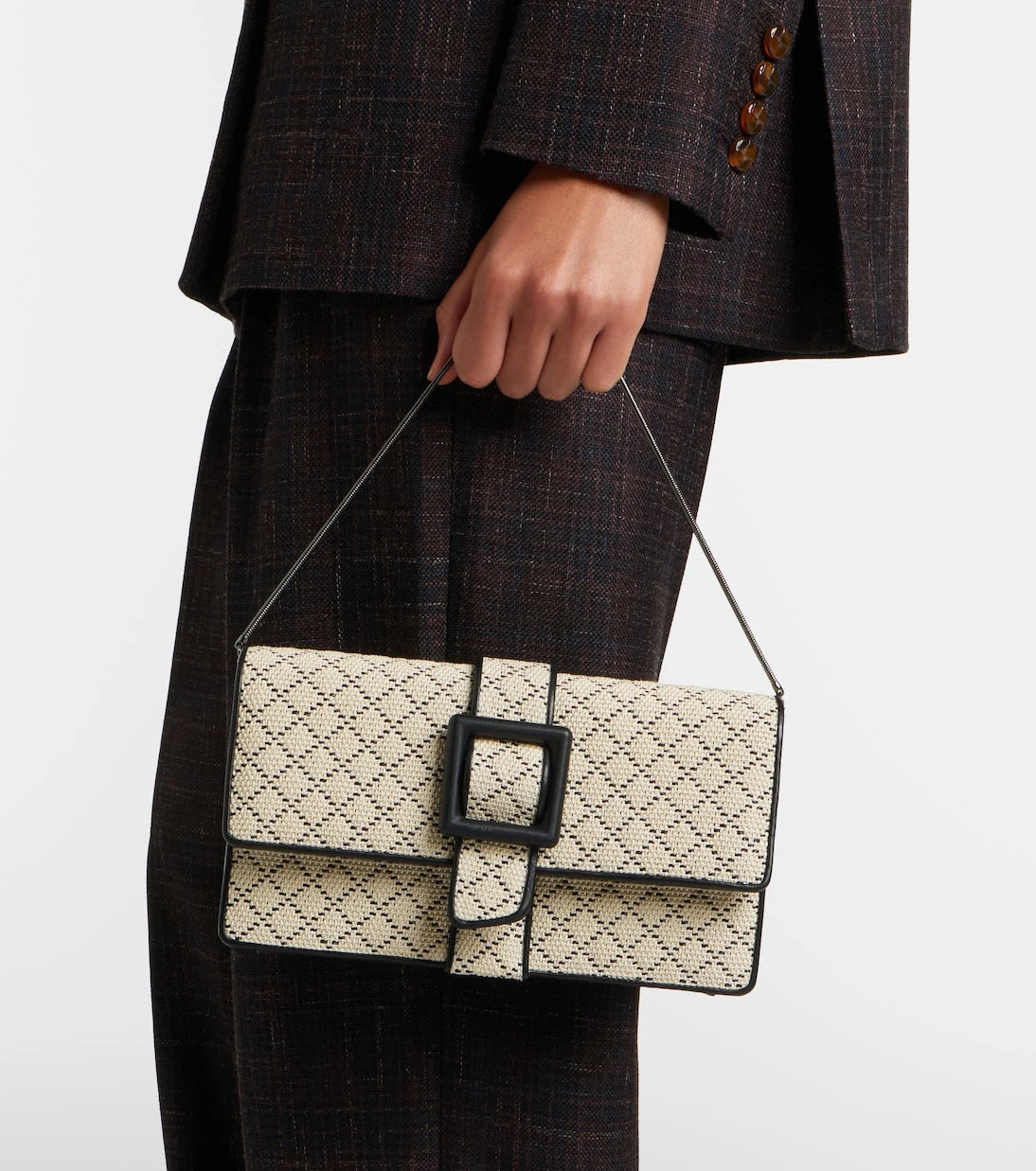 Manolo Blahnik - Maycap raffia-effect clutch