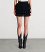 Balmain Black Ruffle Knit Mini Skirt