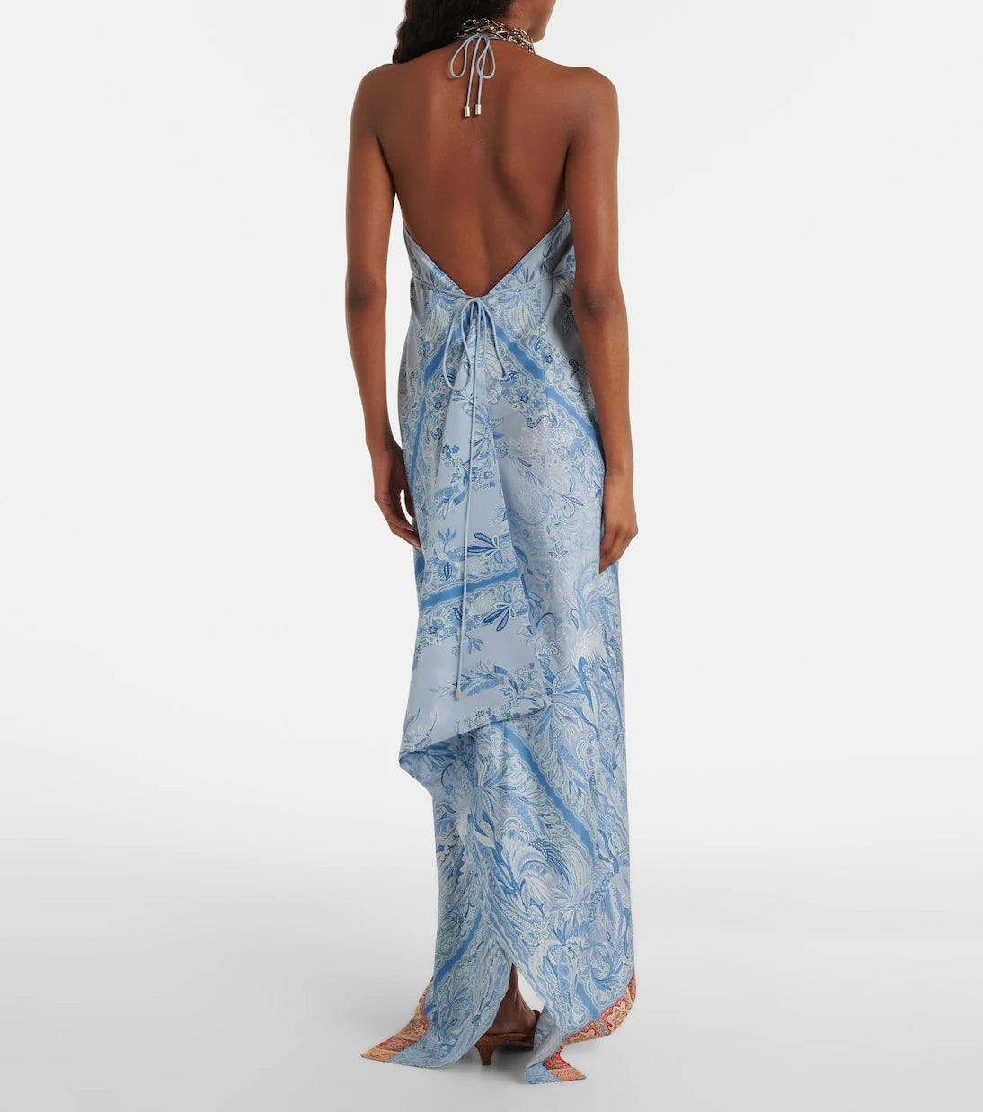 Etro - Paisley asymmetric silk maxi dress