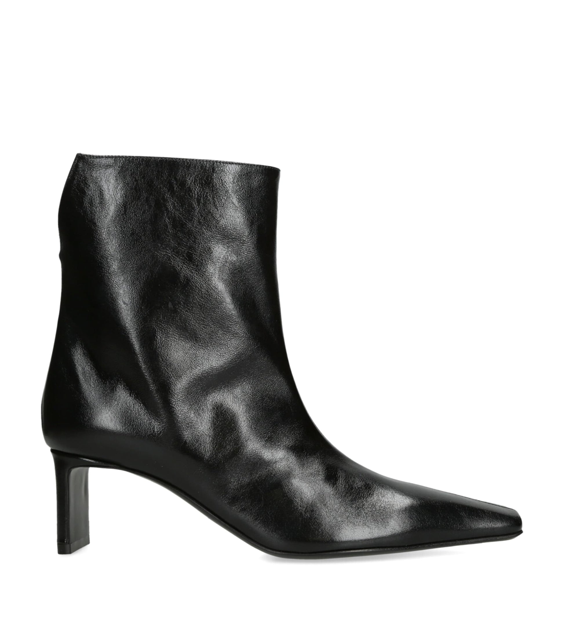 Black Leather Ona Ankle Boots 55