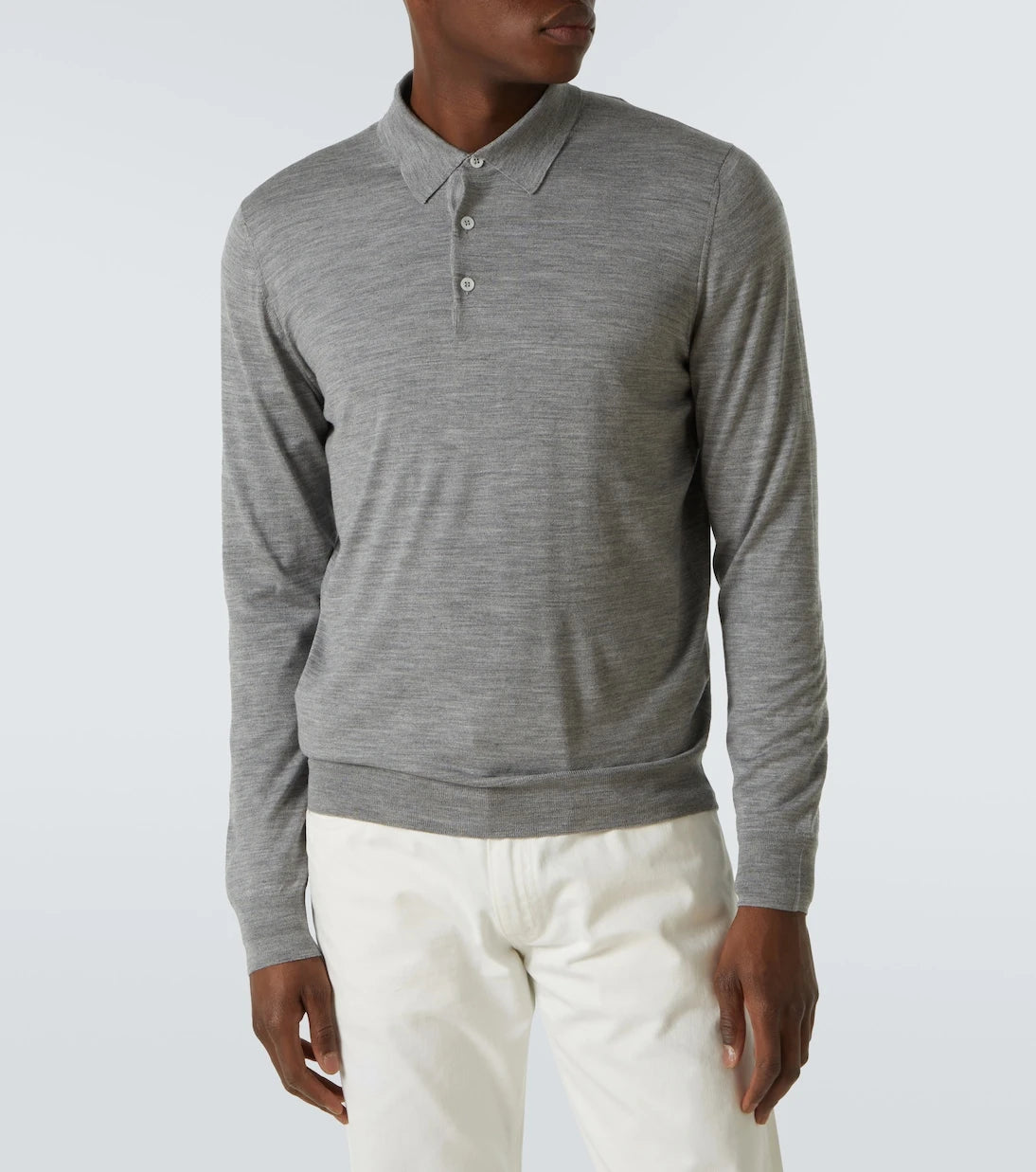 Lardini - Knitted wool, silk, and cashmere polo shirt