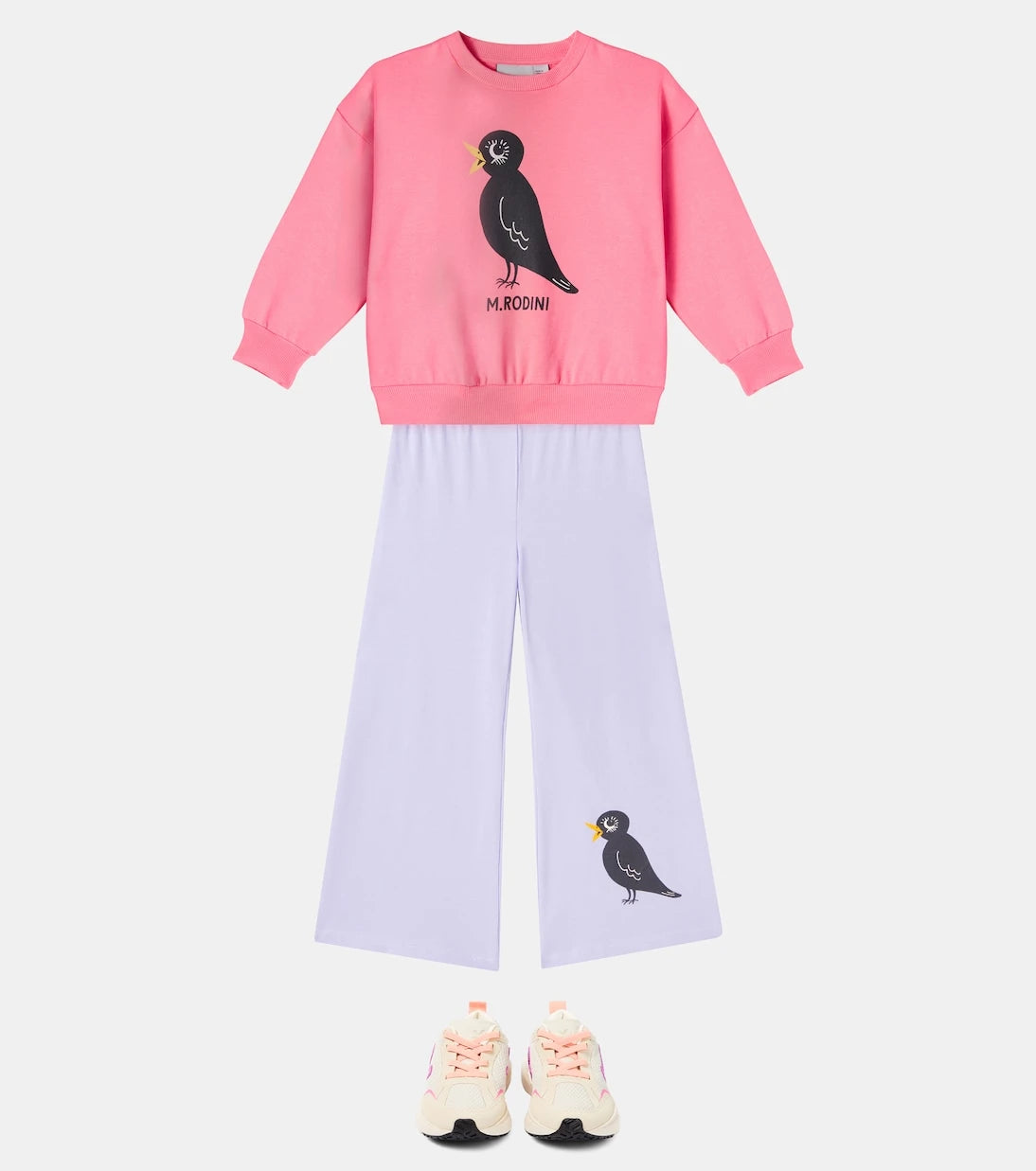 Mini Rodini - سويت شيرت قطني جيرسيه بطبعة طائر الشحرور