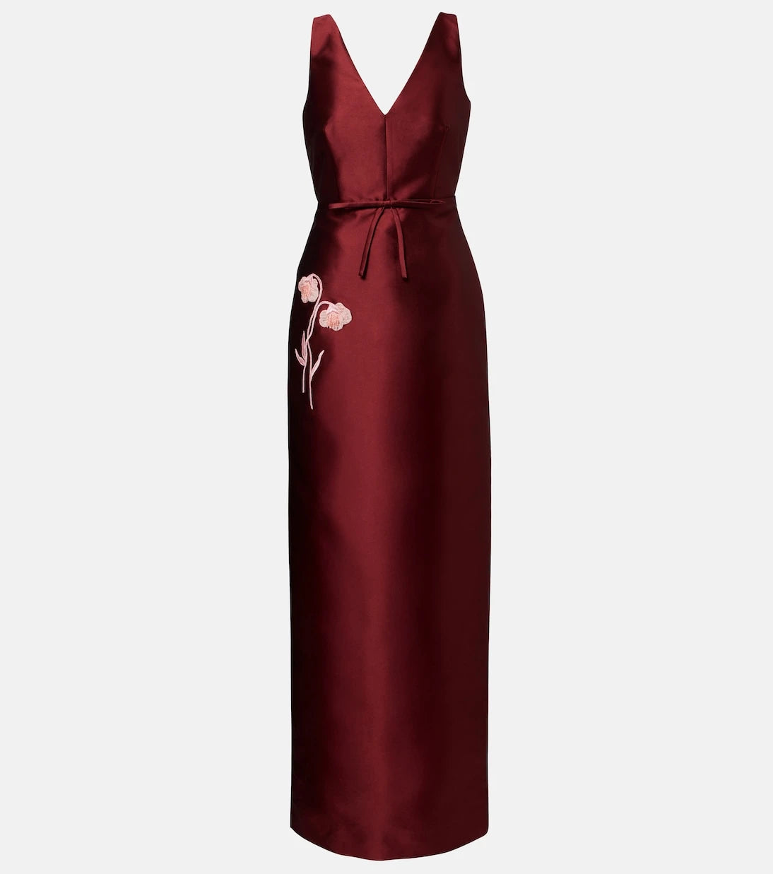 Erdem - Floral-appliqué satin gown