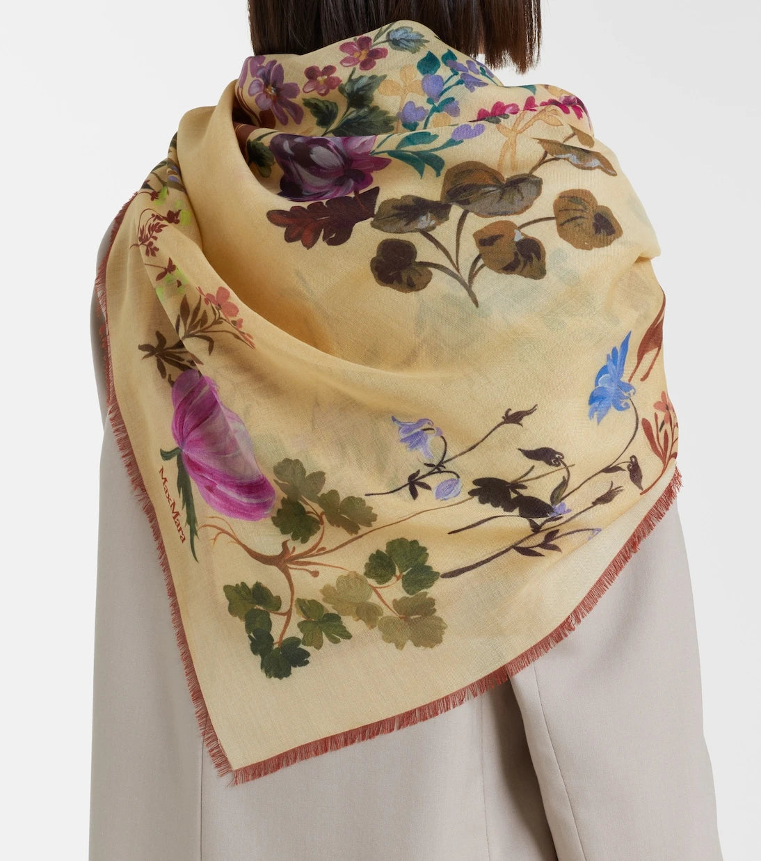 Max Mara - Printed wool and silk scarf
