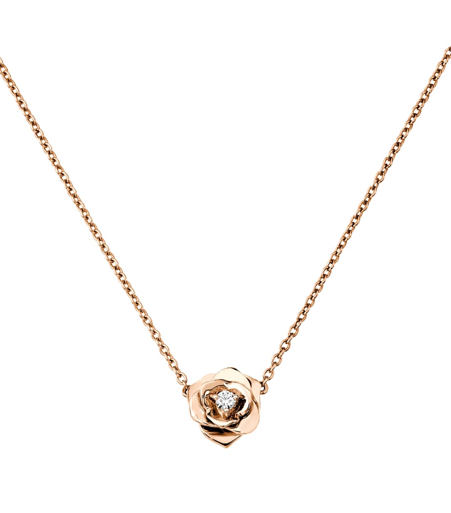Piaget Rose Gold and Diamond Rose Pendant Necklace