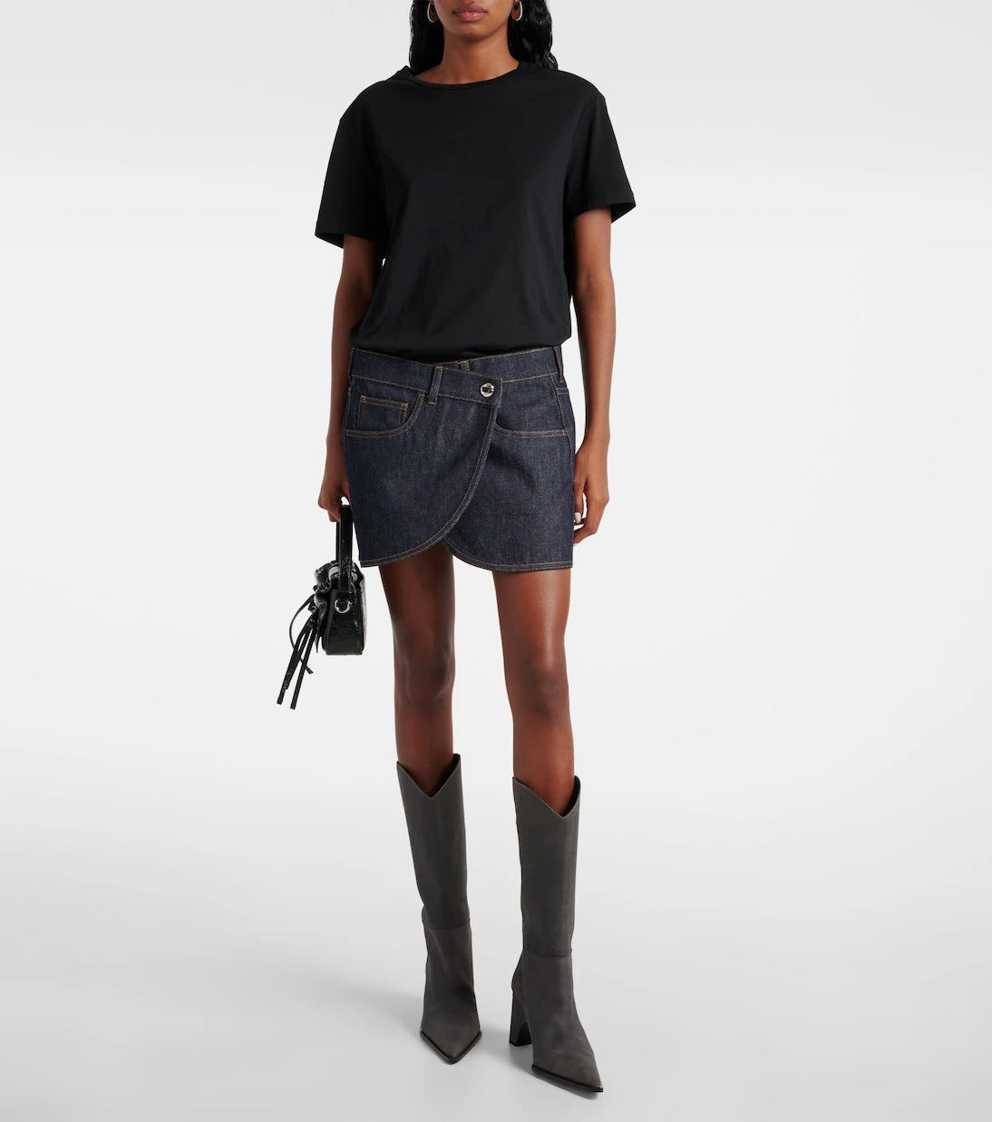 Coperni - Asimetrik denim mini etek