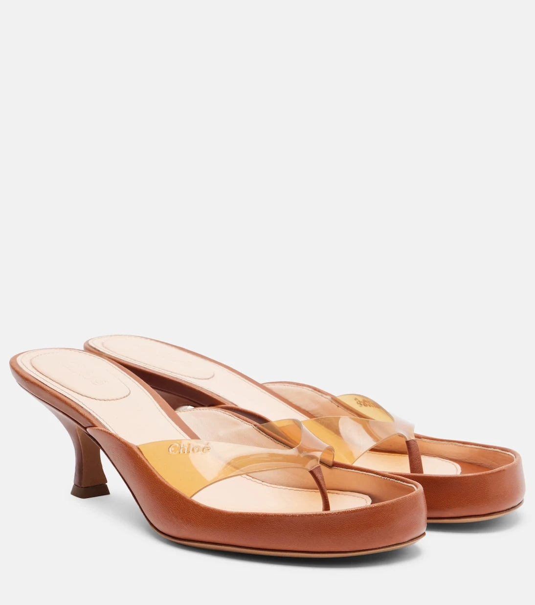 Chloé - Junie leather and TPU thong sandals