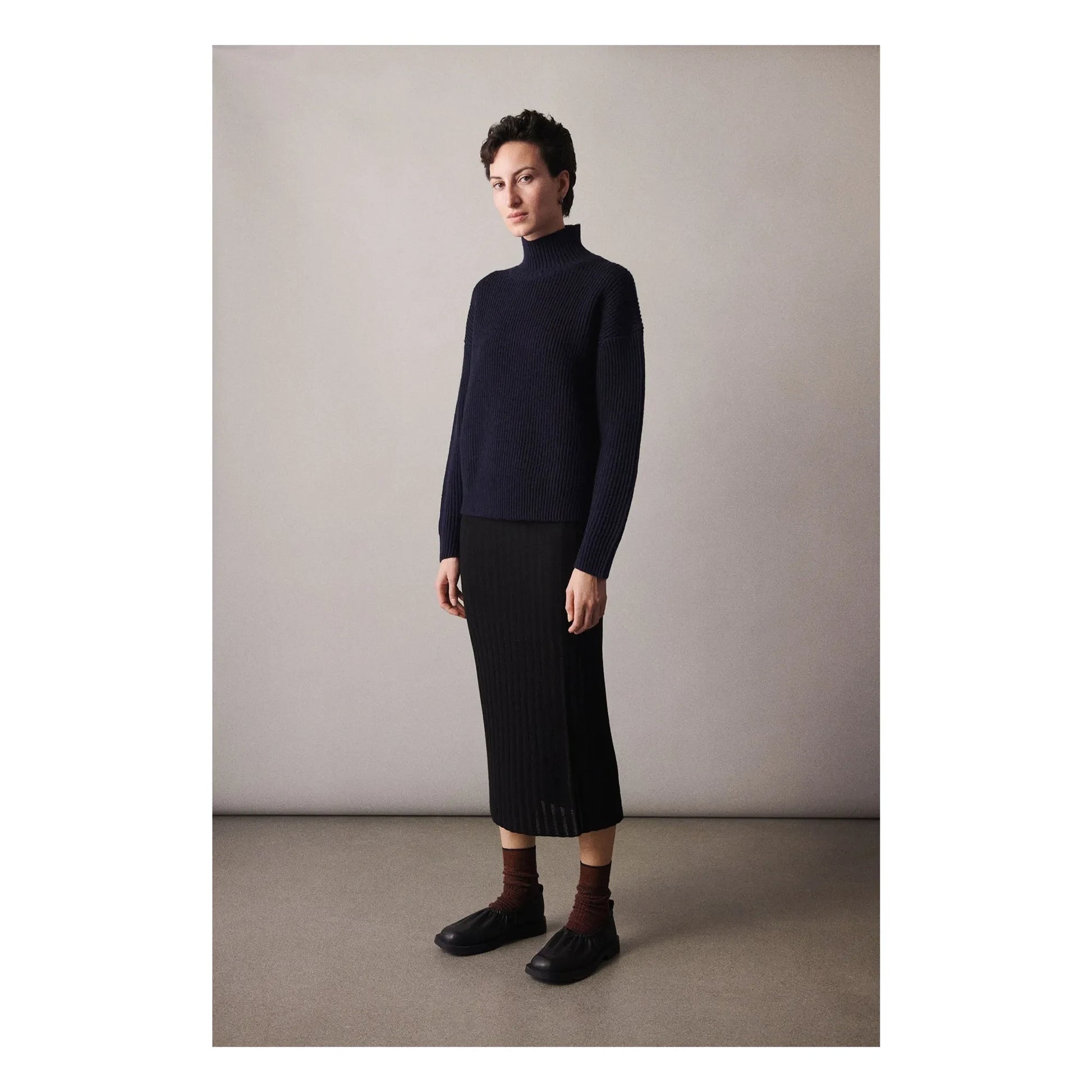 FUB - Raw Laine Sweater - Women's Collection | Navy blue