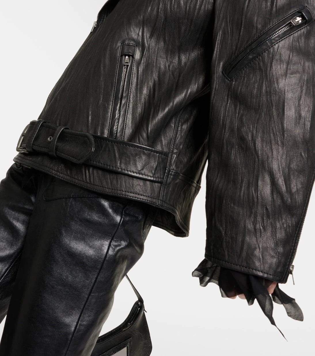 Acne Studios - Linor oversized belted leather jacket