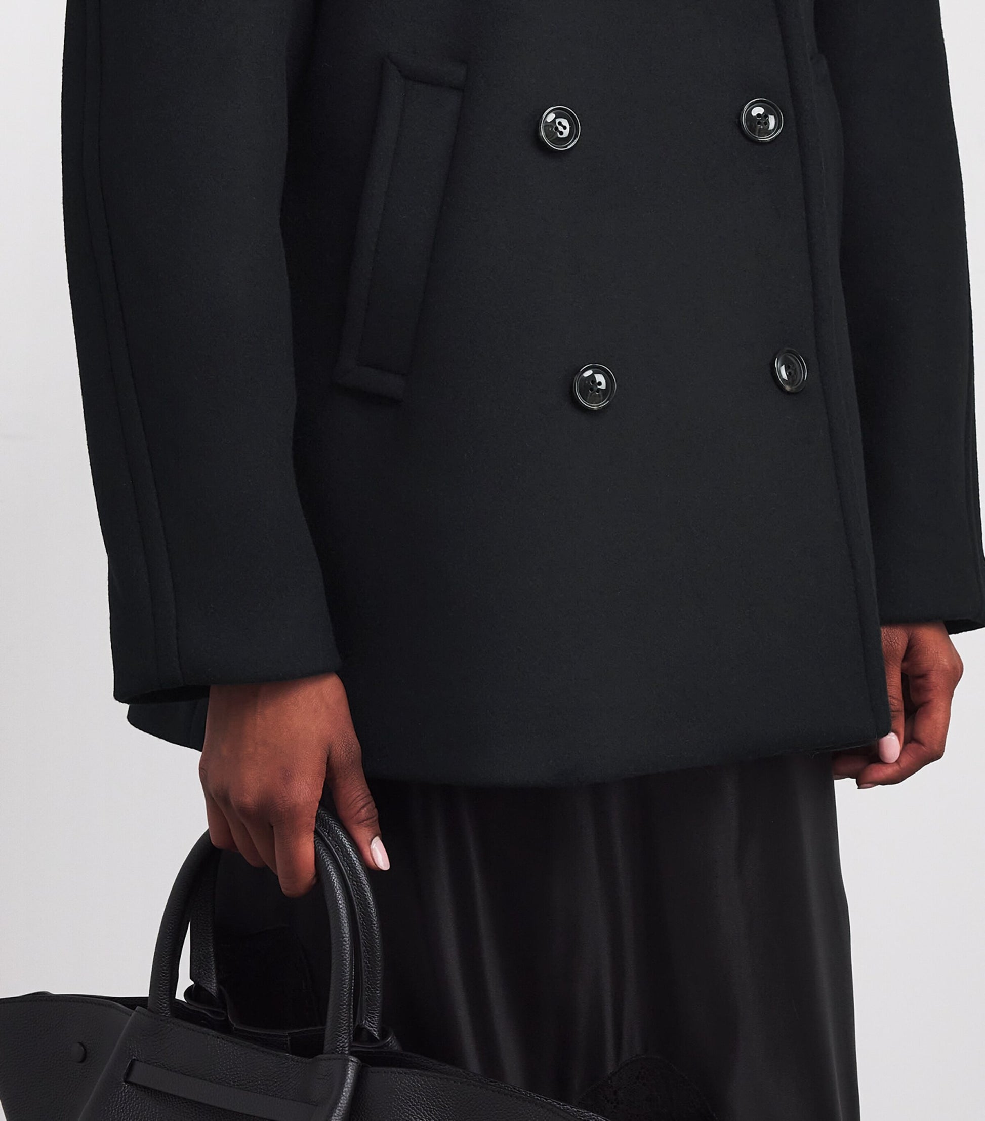 Black Wool Celo Pea Coat