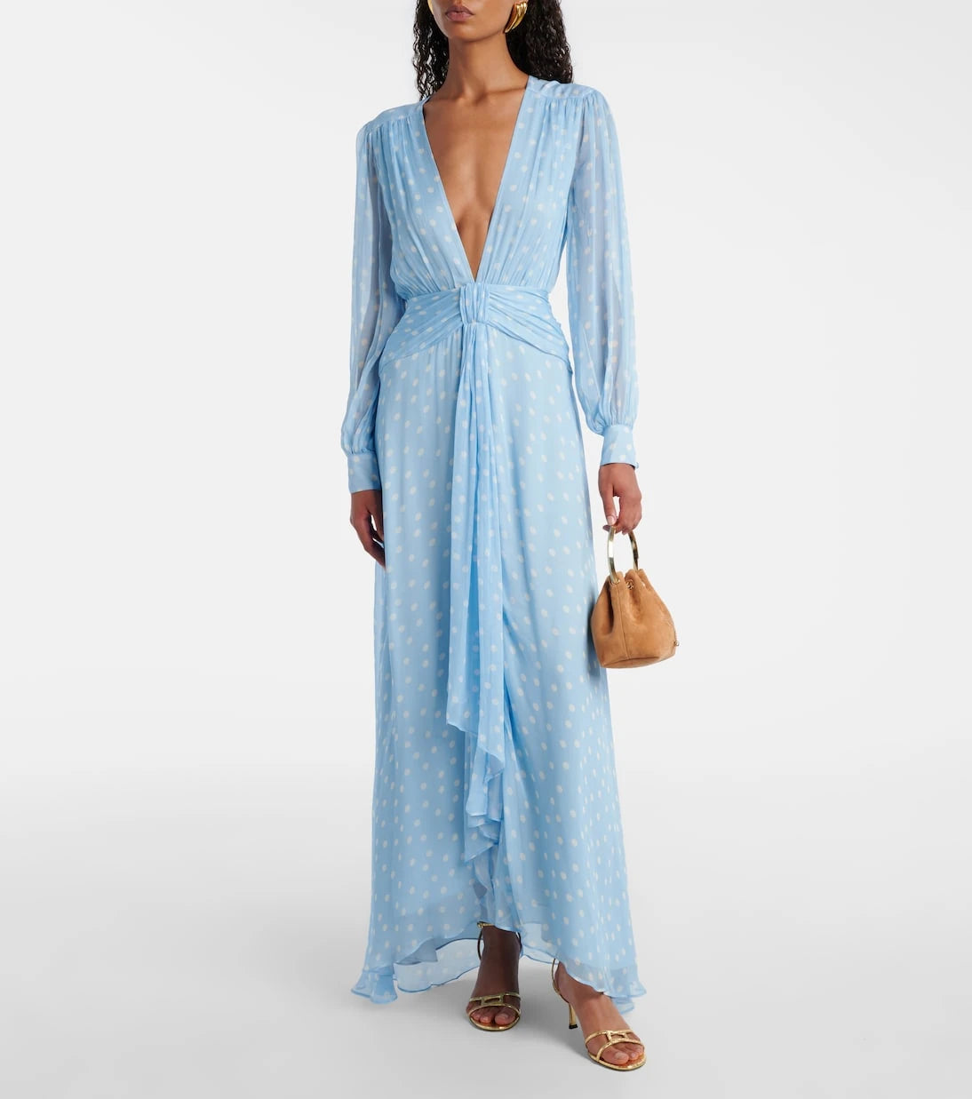 Rixo - Meera polka-dot shirred gown