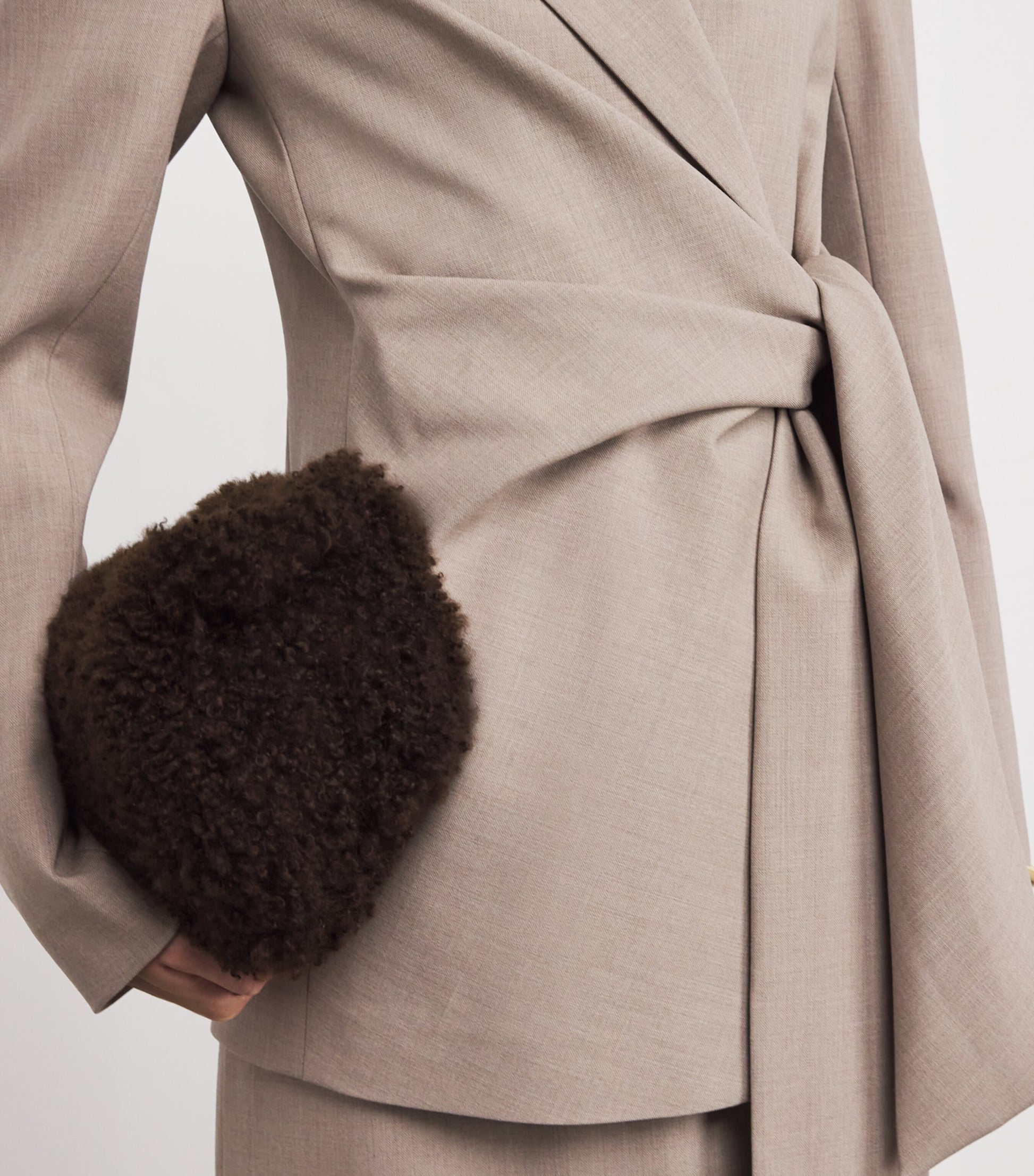 Wool-Blend Side-Tie Blazer