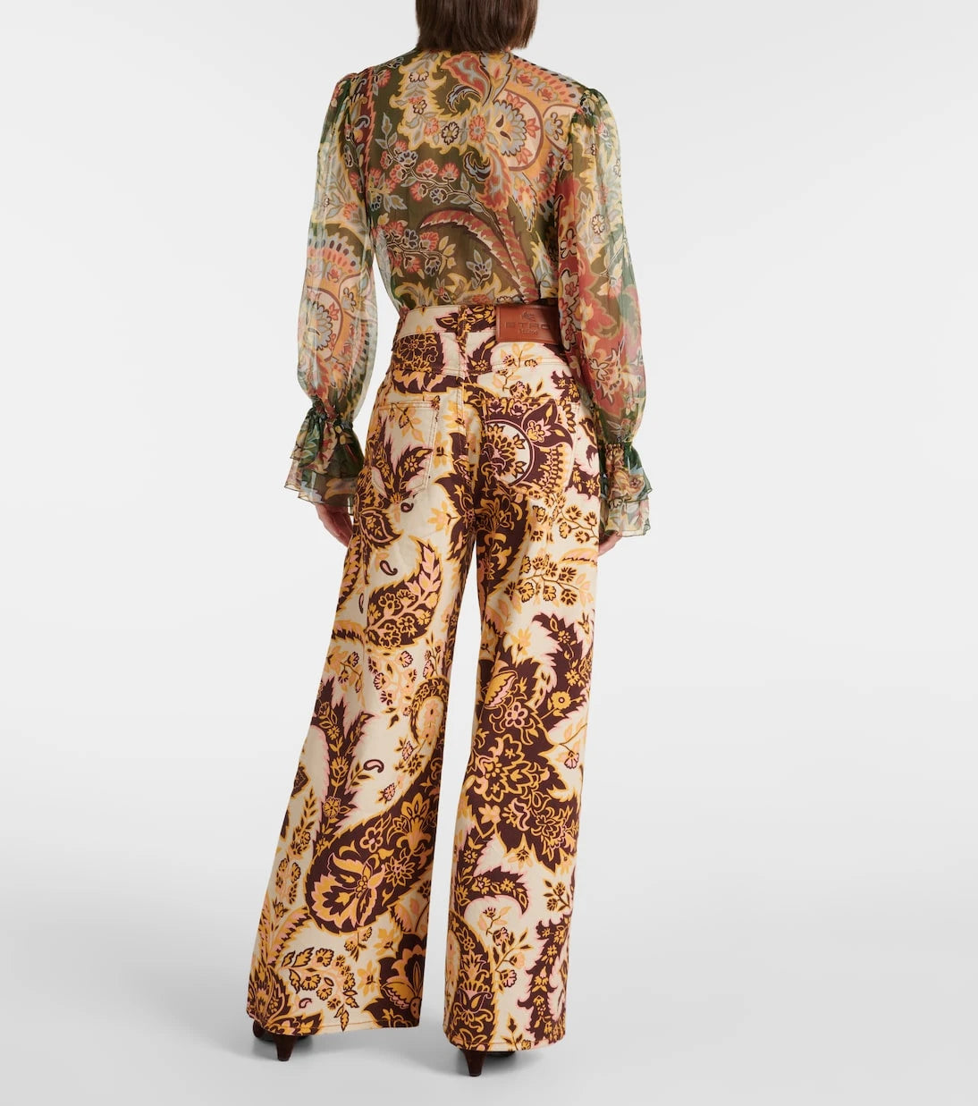 Etro - Floral high-rise wide-leg jeans
