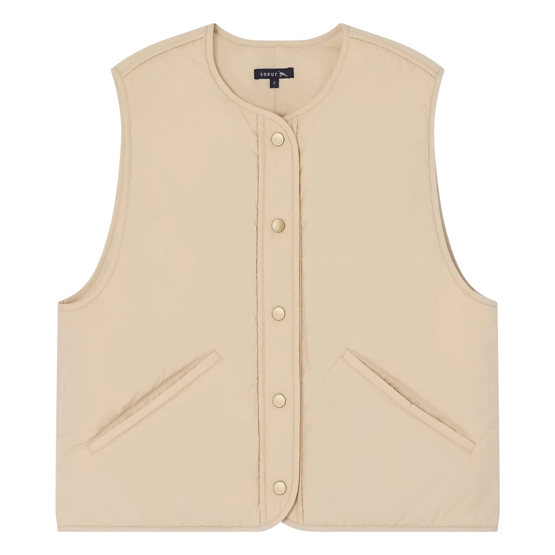 Soeur - Desmond Sleeveless Jacket | Beige