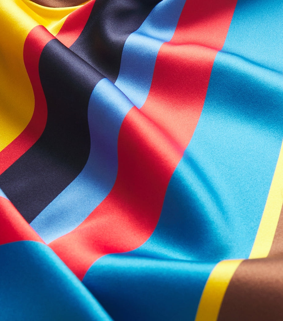 STAUD Multi Silk-Blend Phare Midi Dress