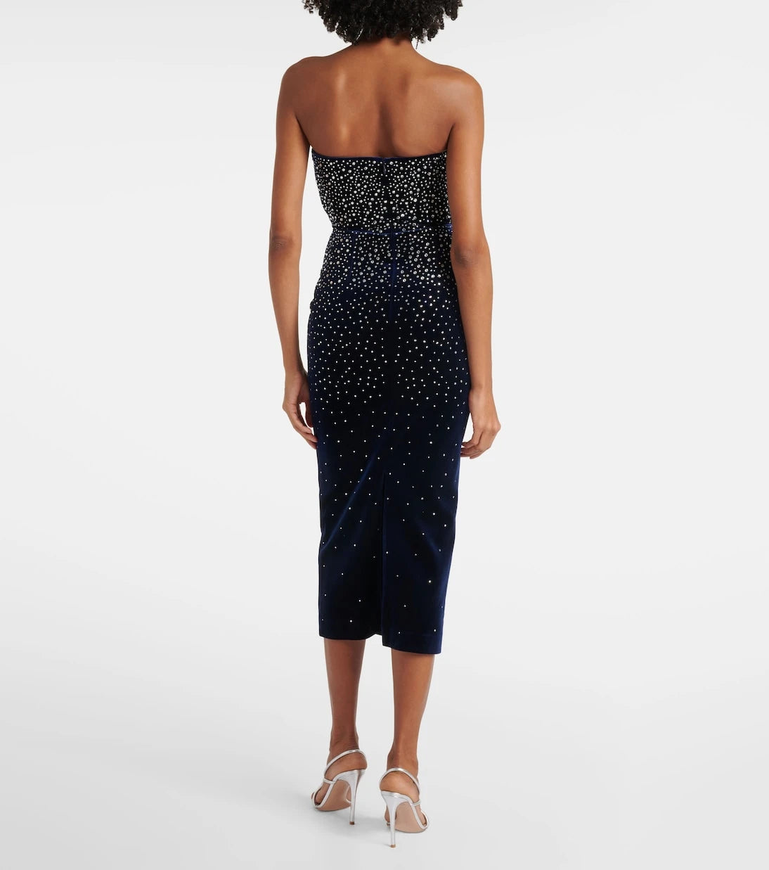 Alex Perry - Embellished velvet midi dress