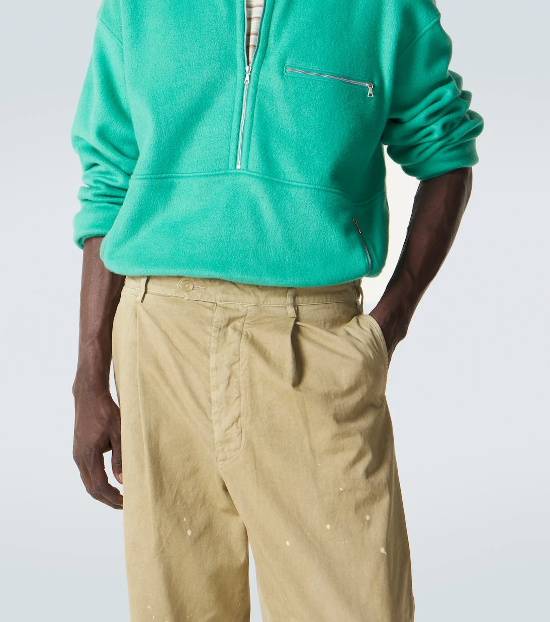 Auralee - Distressed cotton chinos
