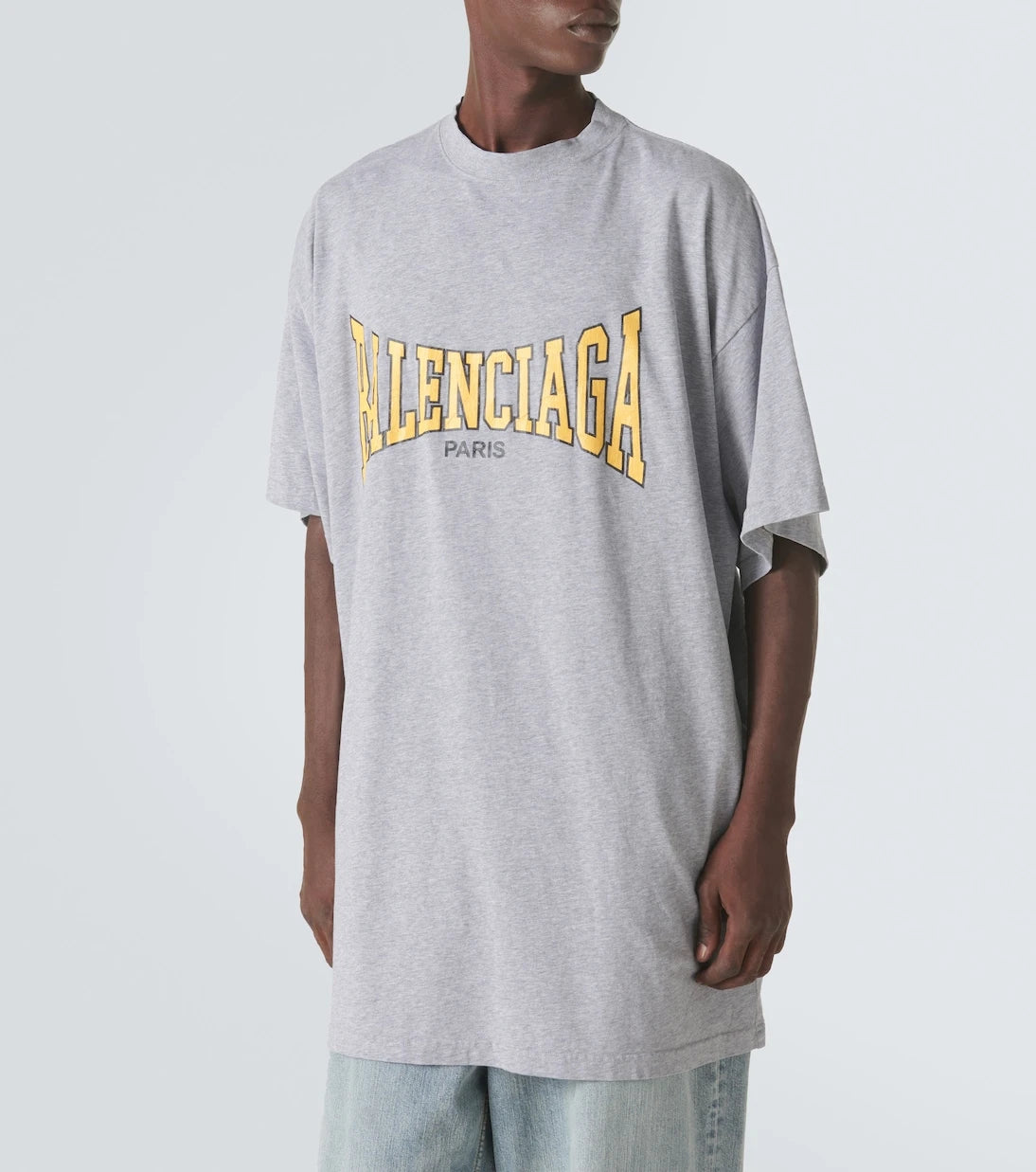 Balenciaga - تي شيرت قطني جيرسيه كبير الحجم