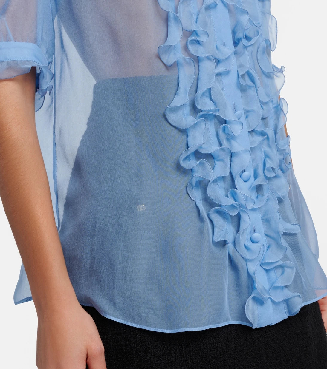 Dolce&Gabbana - Ruffled semi-sheer silk blouse