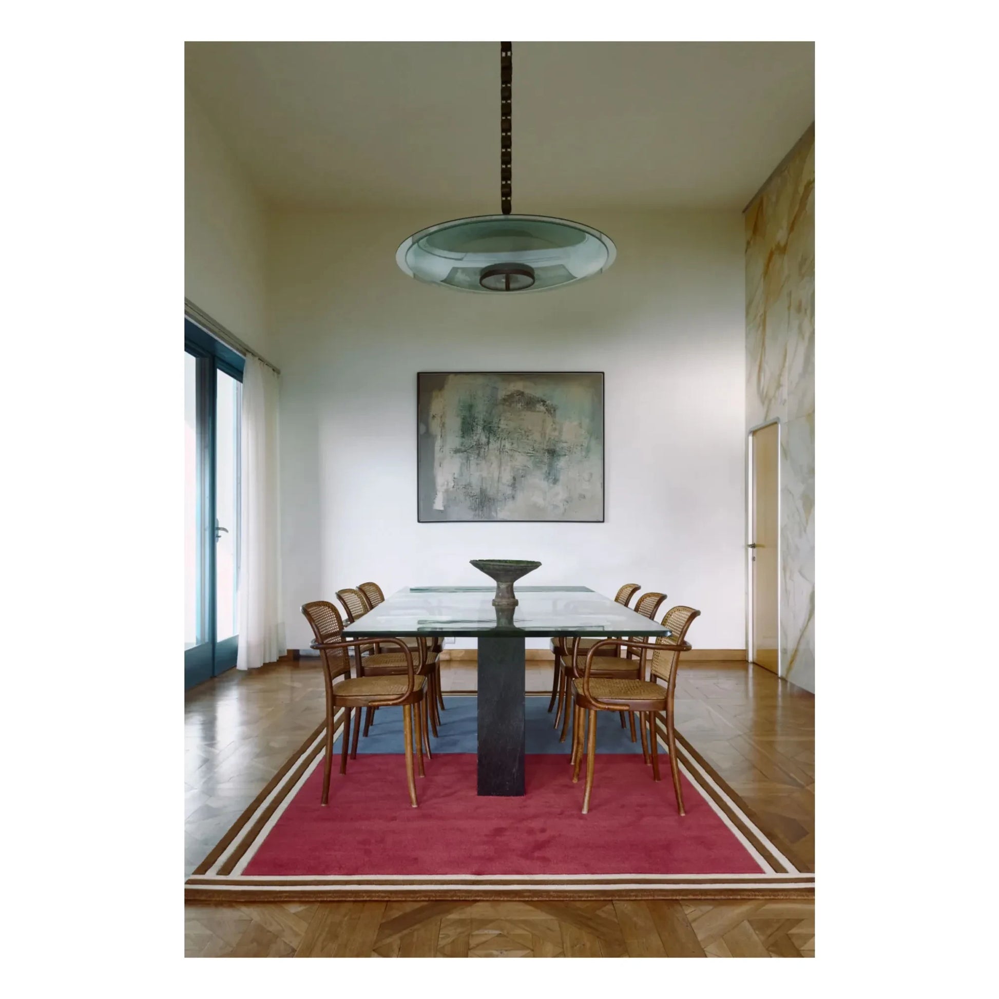 Layered - Doppio Rossa wool rug | Pink