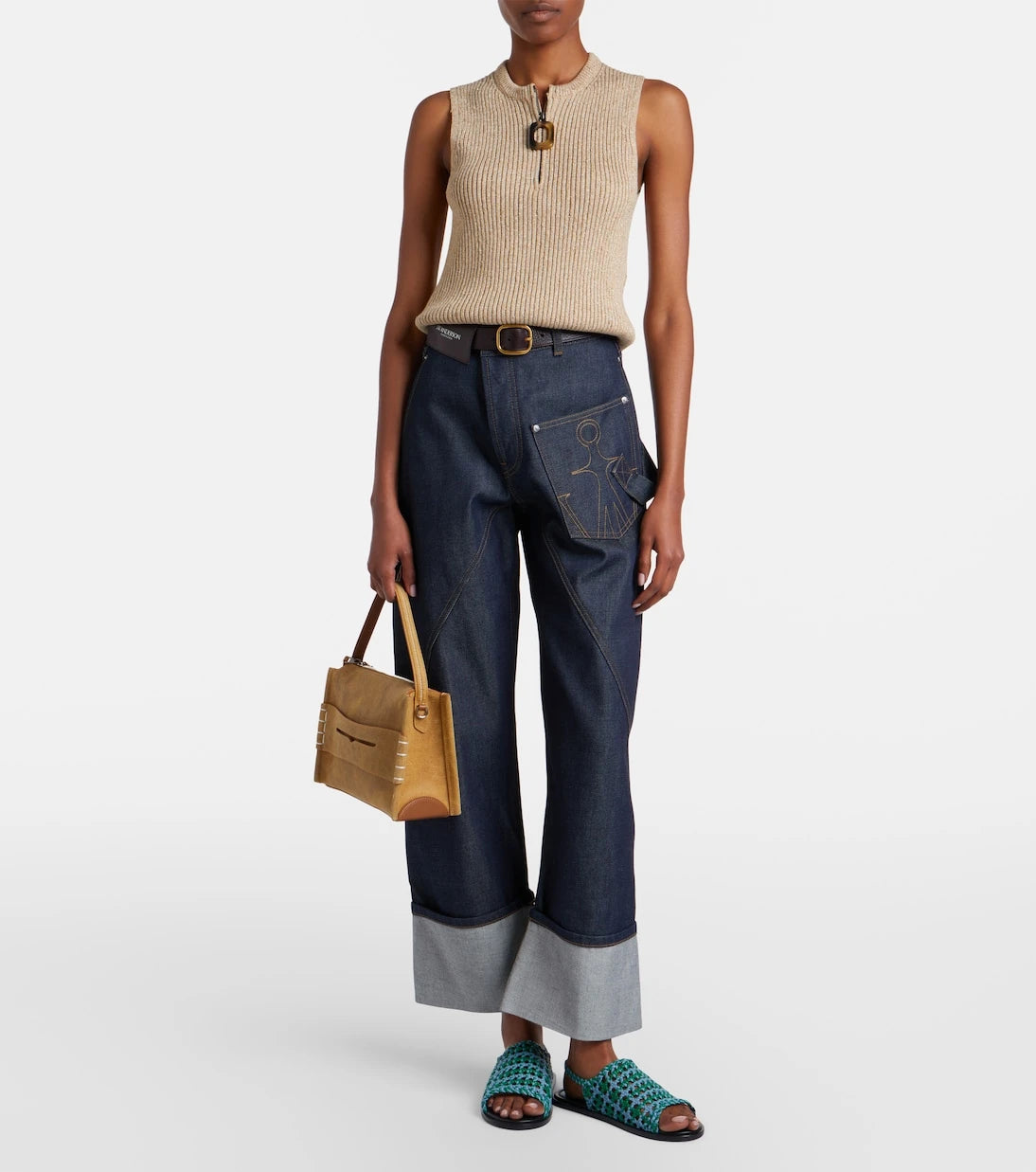 JW Anderson - Twisted embroidered straight jeans