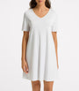 Short-Sleeve Cotton Silk Nightdress WHITE