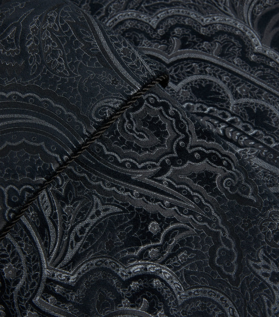 Silk-Lined Paisley Smoking Jacket NAVY