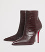 Christian Louboutin Red Miss Z Booty Alligator-Embossed Leather Ankle Boots 100
