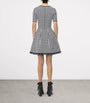 McQueen Black Frayed Houndstooth Mini Dress