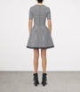 McQueen Black Frayed Houndstooth Mini Dress
