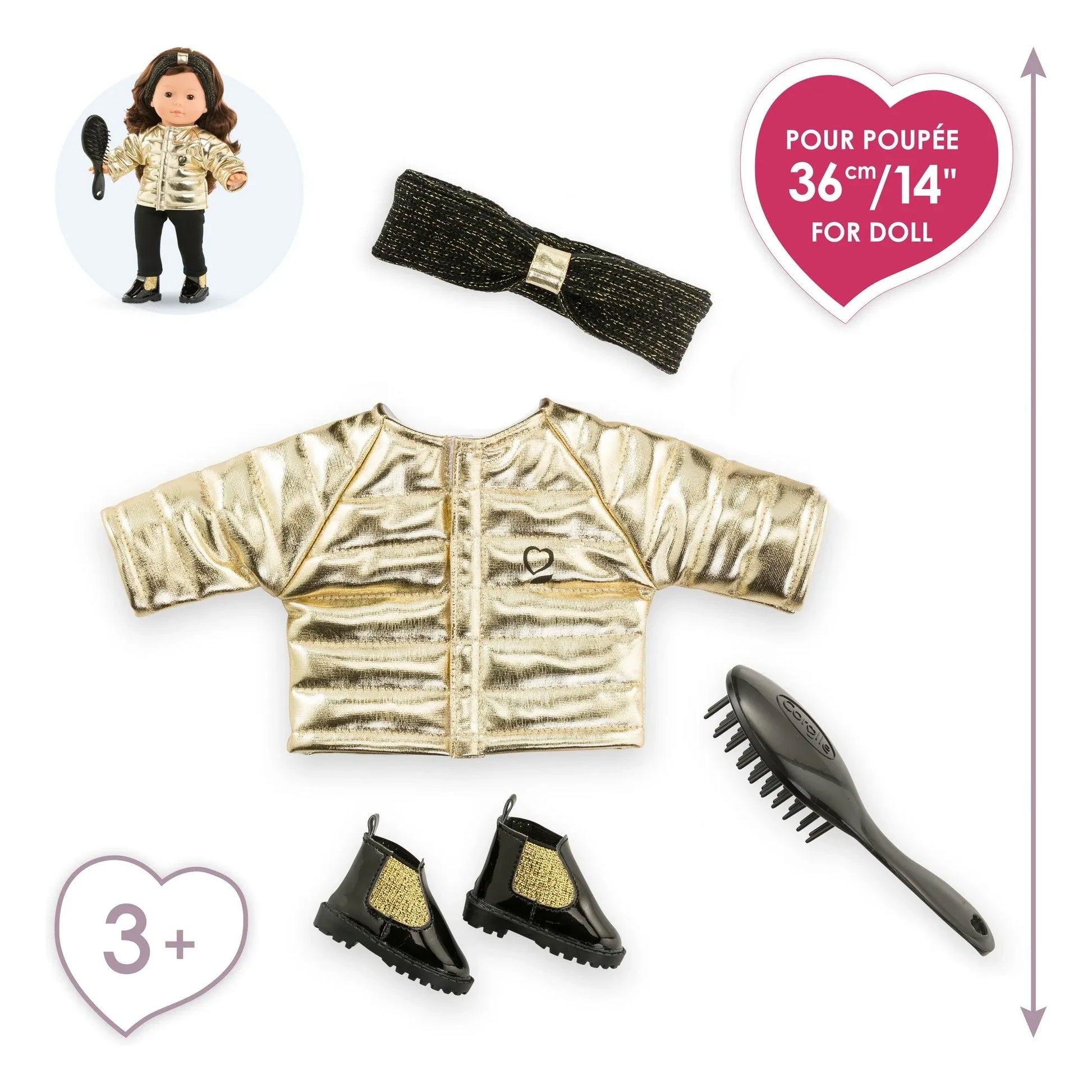 Corolle - Coat and accessories Sewing for doll 36 cm | Gold