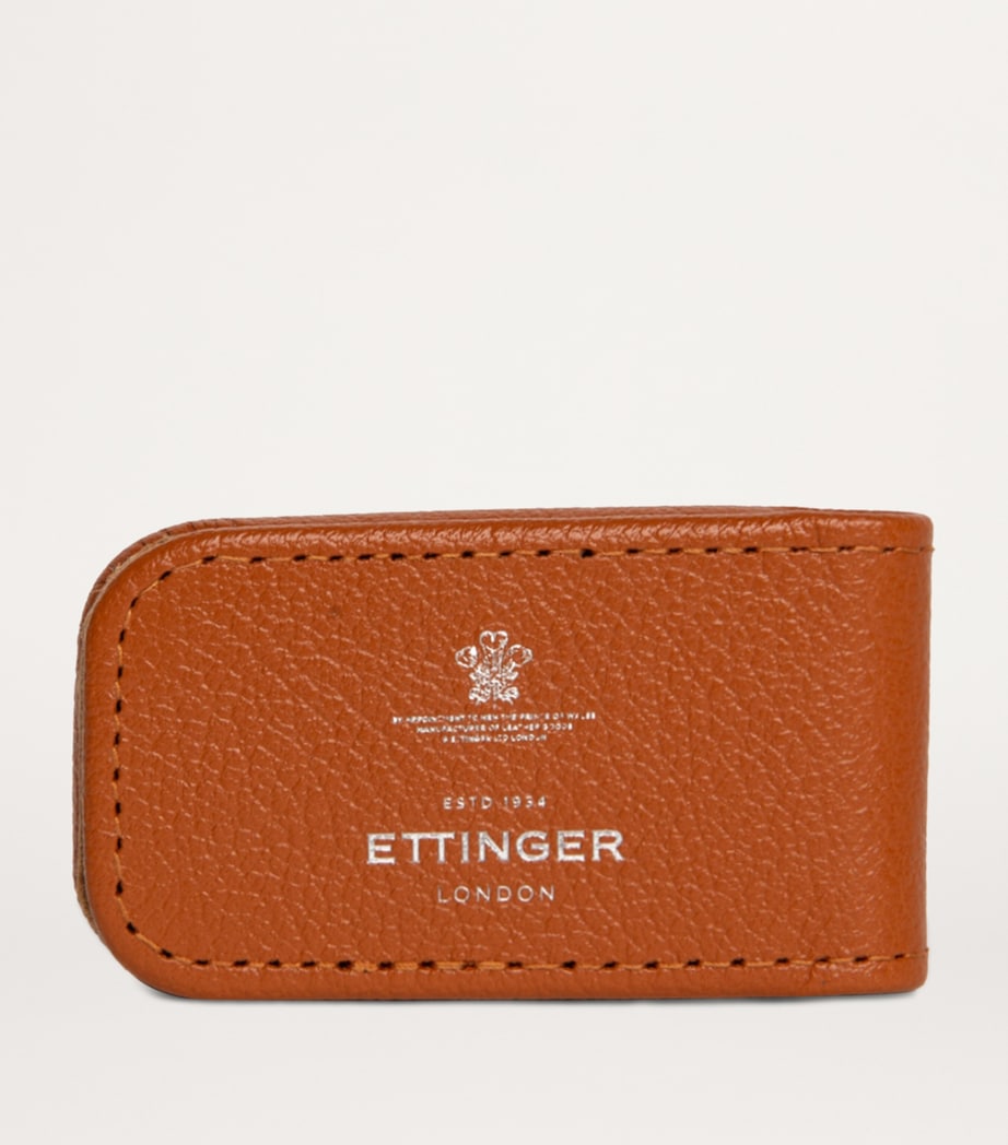 Ettinger Brown Leather Capra Money Clip