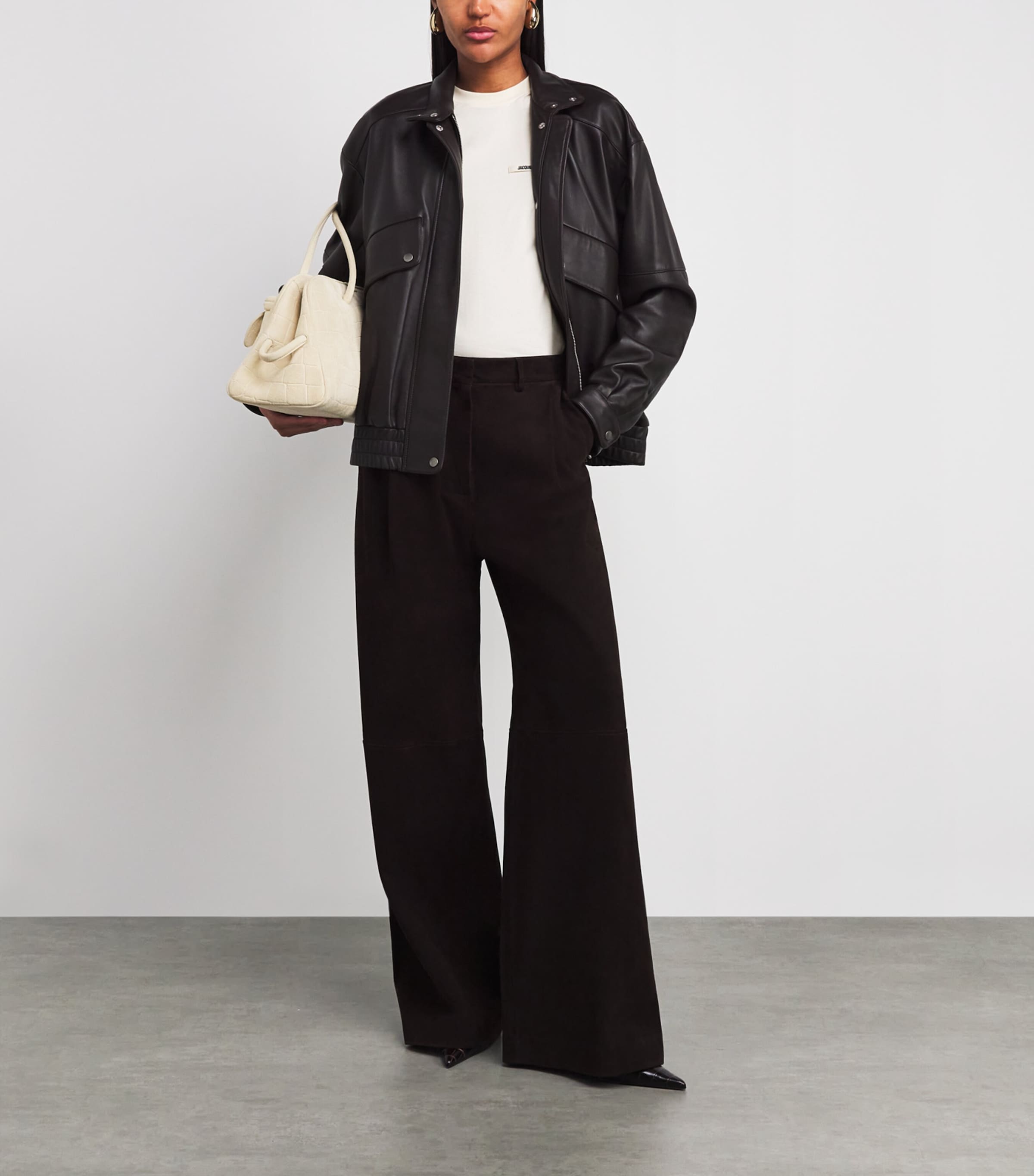 Jacquemus Beige Cotton Grosgrain Logo T-Shirt