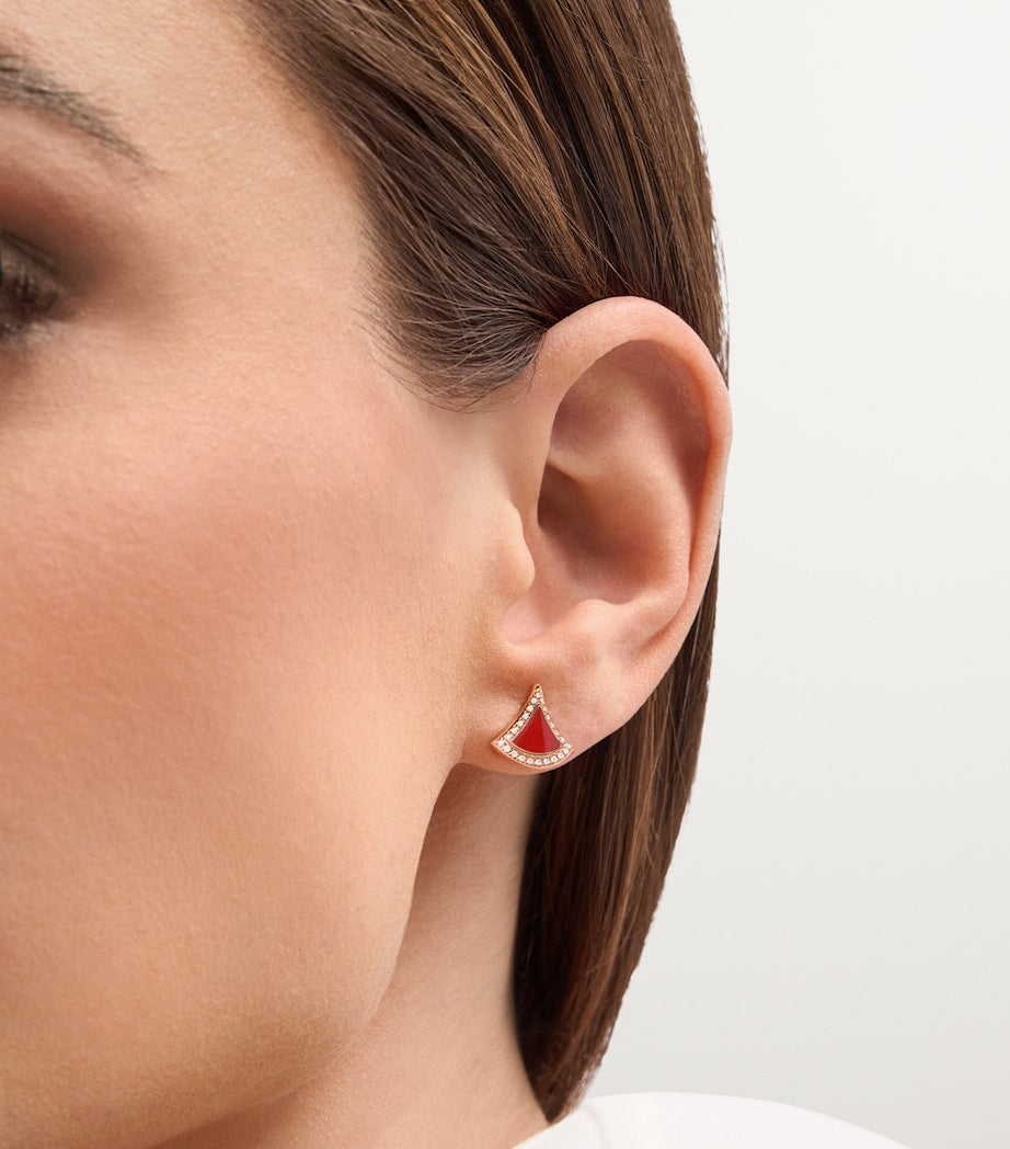 Rose Gold, Diamond and Carnelian Divas’ Dream Earrings